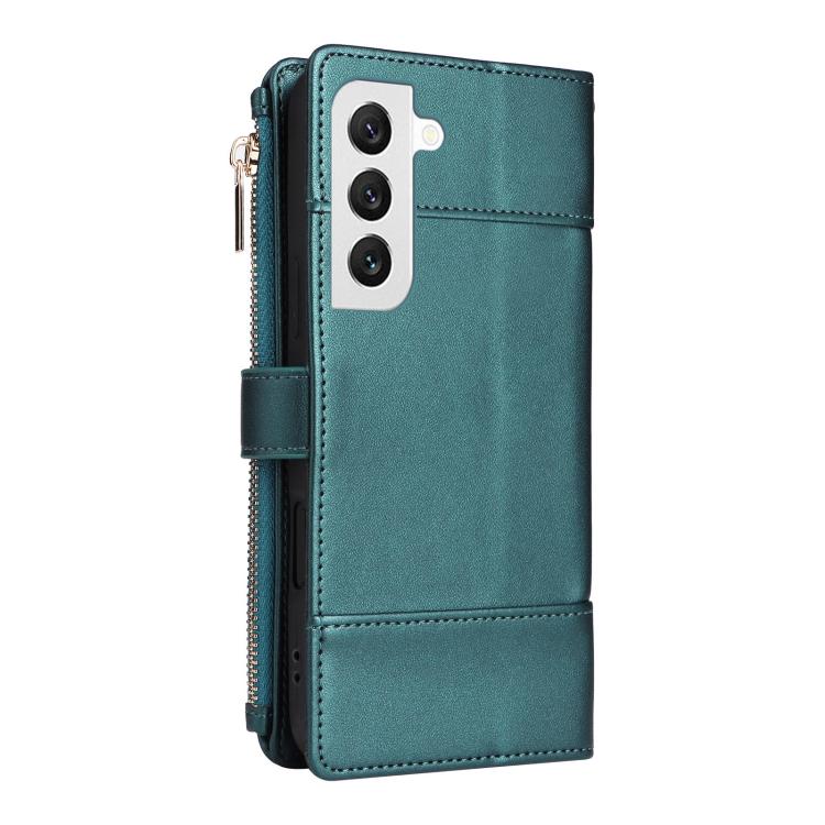 For Samsung Galaxy S22 5G Crossbody Strap RFID Blocking Zipper Wallet Leather Phone Case