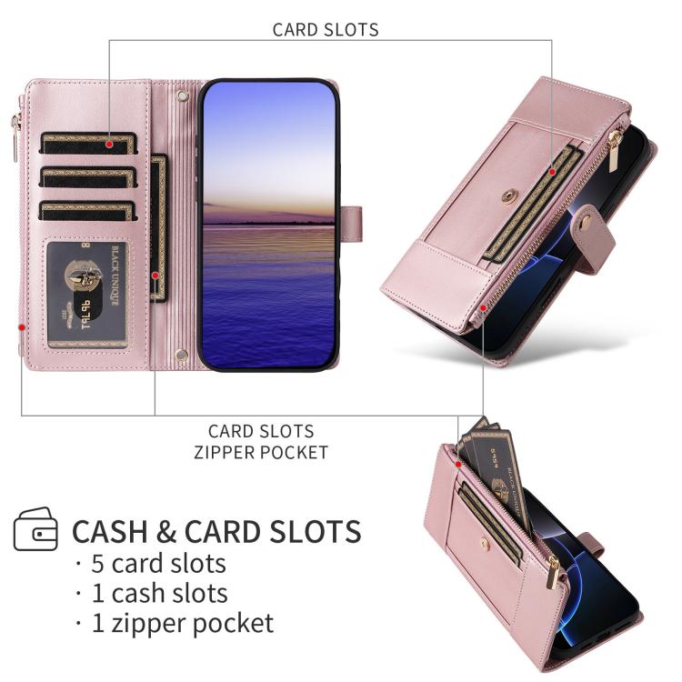 For Samsung Galaxy S21 5G Crossbody Strap RFID Blocking Zipper Wallet Leather Phone Case
