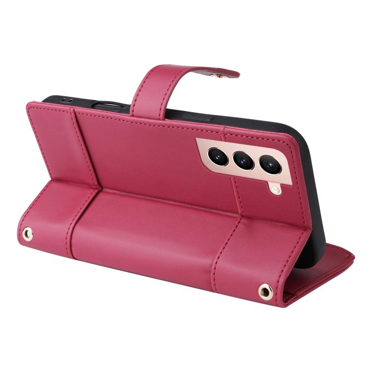 For Samsung Galaxy S21 5G Crossbody Strap RFID Blocking Zipper Wallet Leather Phone Case