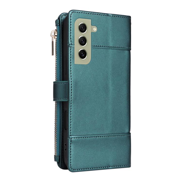 For Samsung Galaxy S21 FE 5G Crossbody Strap RFID Blocking Zipper Wallet Leather Phone Case