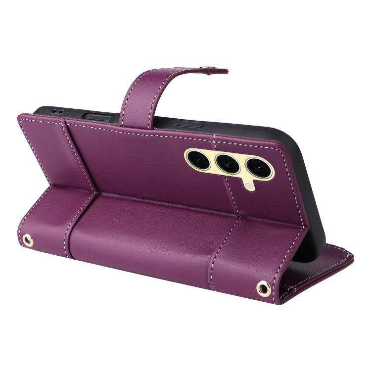 For Samsung Galaxy S23 FE 5G Crossbody Strap RFID Blocking Zipper Wallet Leather Phone Case