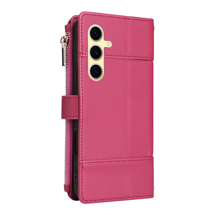 For Samsung Galaxy S23 FE 5G Crossbody Strap RFID Blocking Zipper Wallet Leather Phone Case