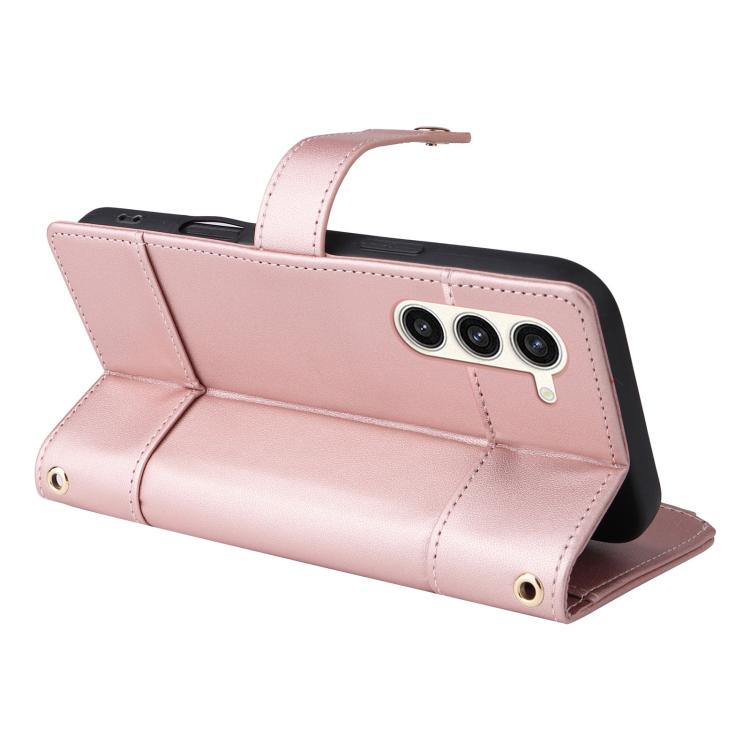 For Samsung Galaxy S23+ 5G Crossbody Strap RFID Blocking Zipper Wallet Leather Phone Case