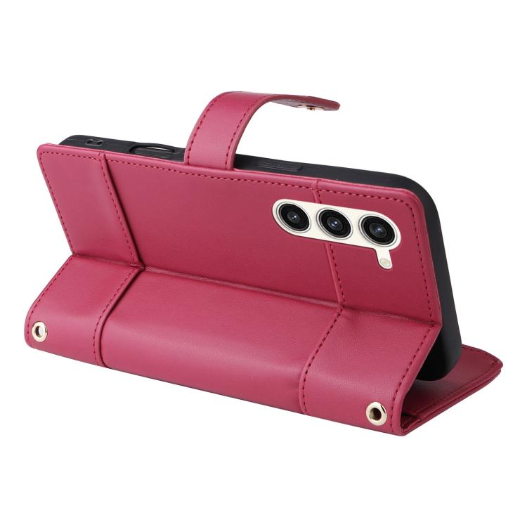For Samsung Galaxy S23+ 5G Crossbody Strap RFID Blocking Zipper Wallet Leather Phone Case
