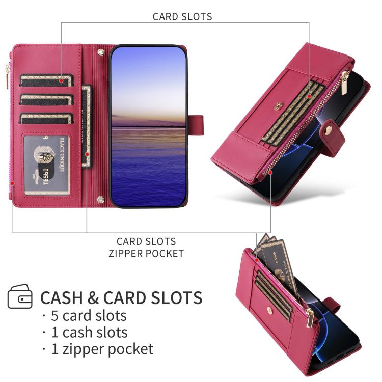 For Samsung Galaxy S23+ 5G Crossbody Strap RFID Blocking Zipper Wallet Leather Phone Case