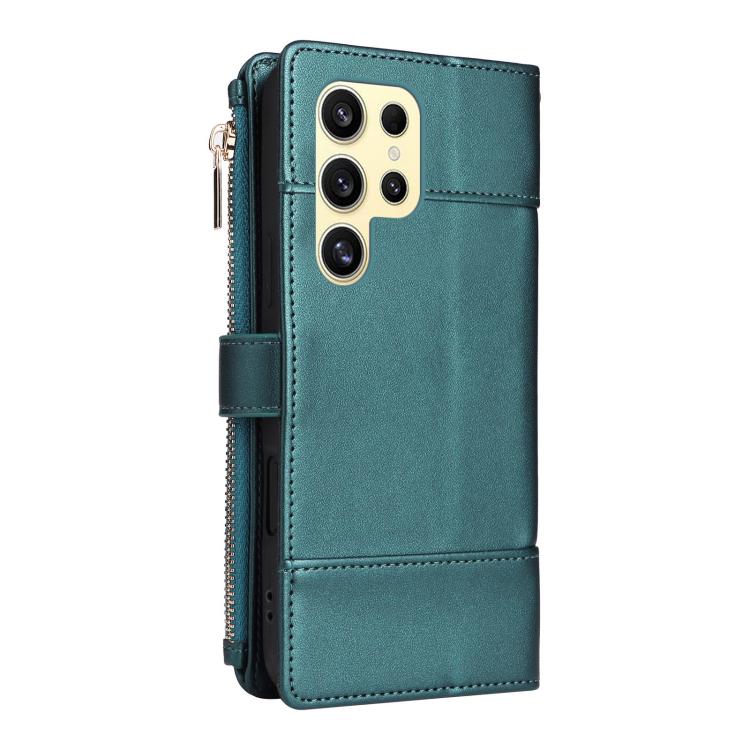 For Samsung Galaxy S23 Ultra 5G Crossbody Strap RFID Blocking Zipper Wallet Leather Phone Case