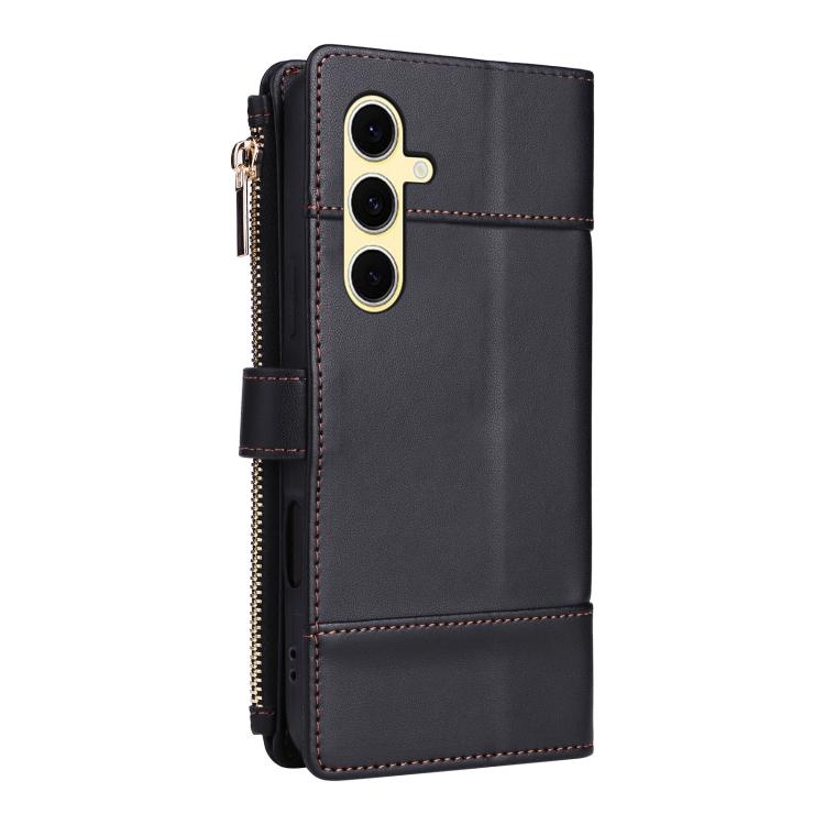 For Samsung Galaxy S24 FE 5G Crossbody Strap RFID Blocking Zipper Wallet Leather Phone Case