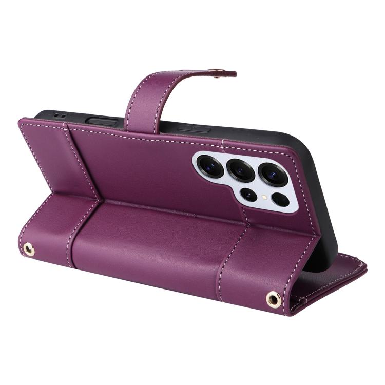 For Samsung Galaxy S25 Ultra 5G Crossbody Strap RFID Blocking Zipper Wallet Leather Phone Case