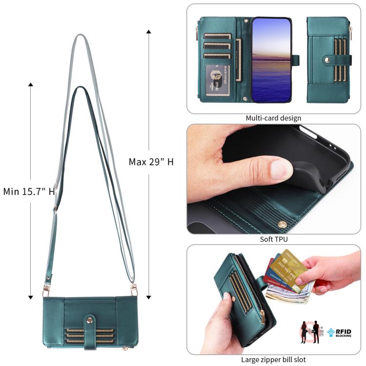 For Samsung Galaxy A16 / 26 Crossbody Strap RFID Blocking Zipper Wallet Leather Phone Case