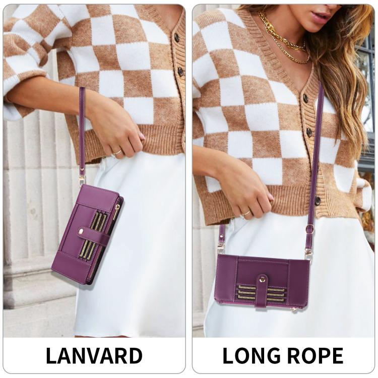 For Samsung Galaxy A16 / 26 Crossbody Strap RFID Blocking Zipper Wallet Leather Phone Case