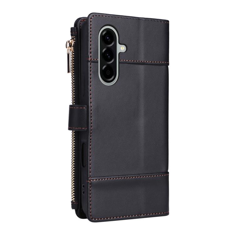 For Samsung Galaxy A36 5G Crossbody Strap RFID Blocking Zipper Wallet Leather Phone Case
