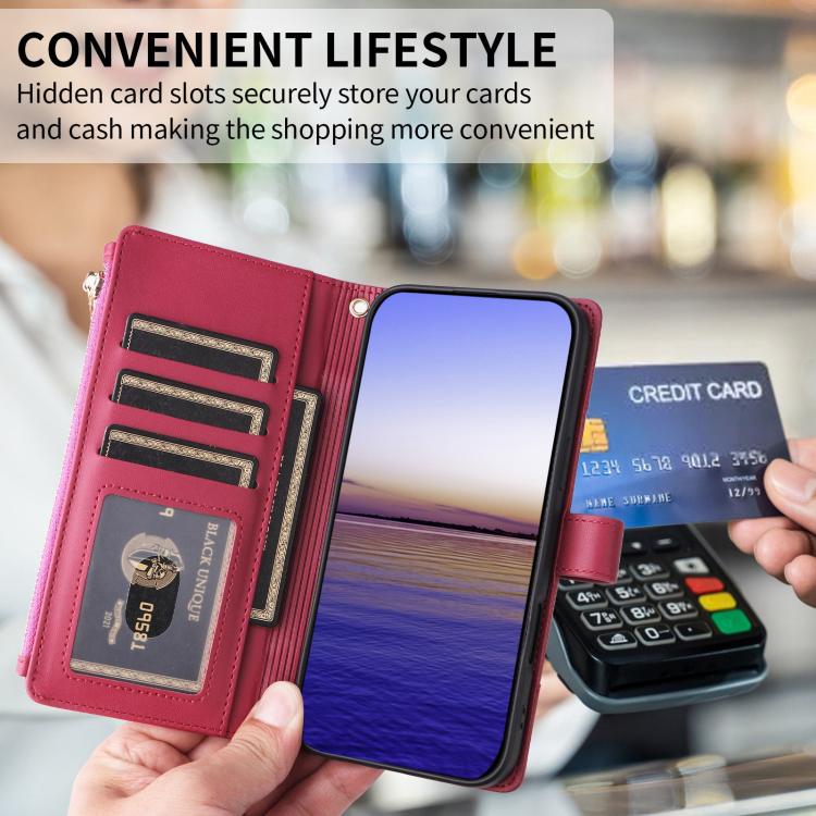 For Samsung Galaxy A36 5G Crossbody Strap RFID Blocking Zipper Wallet Leather Phone Case