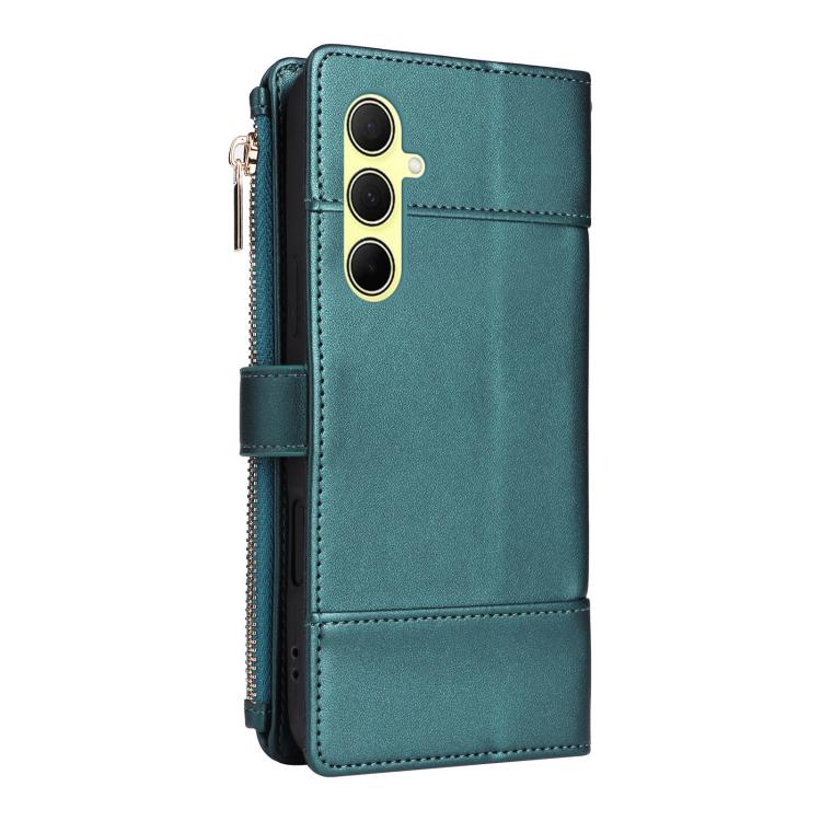 For Samsung Galaxy A55 5G Crossbody Strap RFID Blocking Zipper Wallet Leather Phone Case