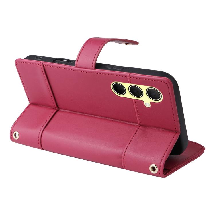 For Samsung Galaxy A55 5G Crossbody Strap RFID Blocking Zipper Wallet Leather Phone Case
