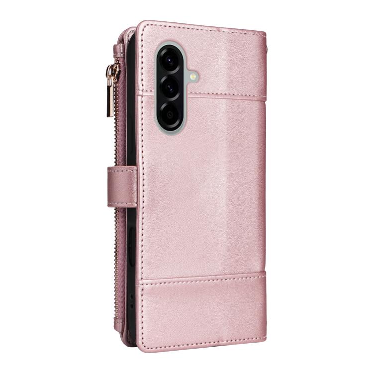 For Samsung Galaxy A56 5G Crossbody Strap RFID Blocking Zipper Wallet Leather Phone Case
