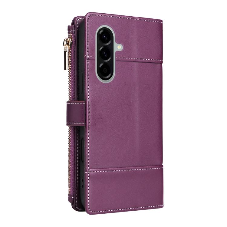 For Samsung Galaxy A56 5G Crossbody Strap RFID Blocking Zipper Wallet Leather Phone Case