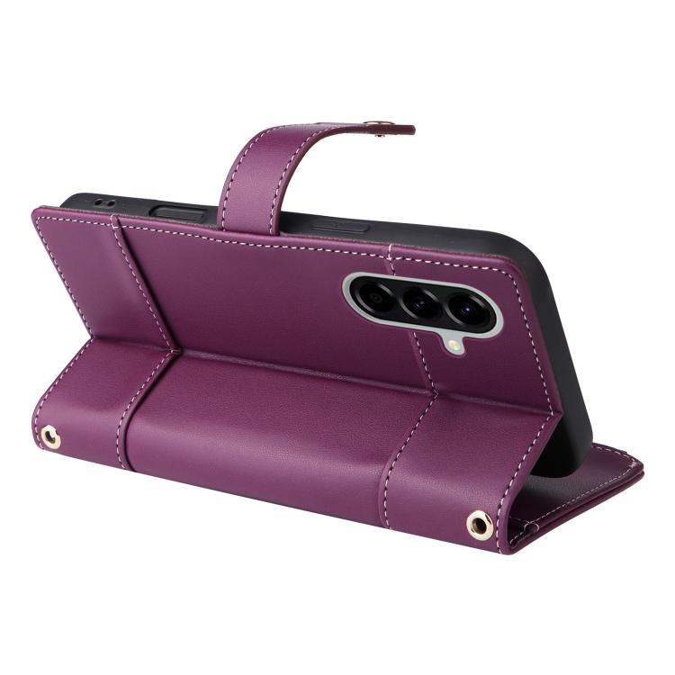 For Samsung Galaxy A56 5G Crossbody Strap RFID Blocking Zipper Wallet Leather Phone Case