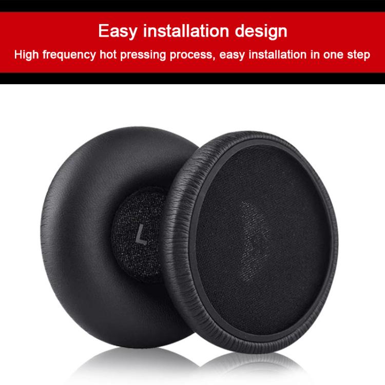 2pcs Protein Leather Replacement Earpads For AKG Y50BT / Y55DJ / Y50 / Y55 - Black