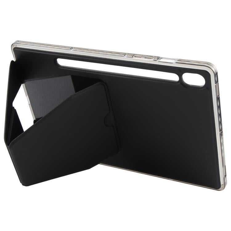 For Samsung Galaxy Tab S10 FE / S9 Folding Magnetic Holder Acrylic Leather Back Tablet Case