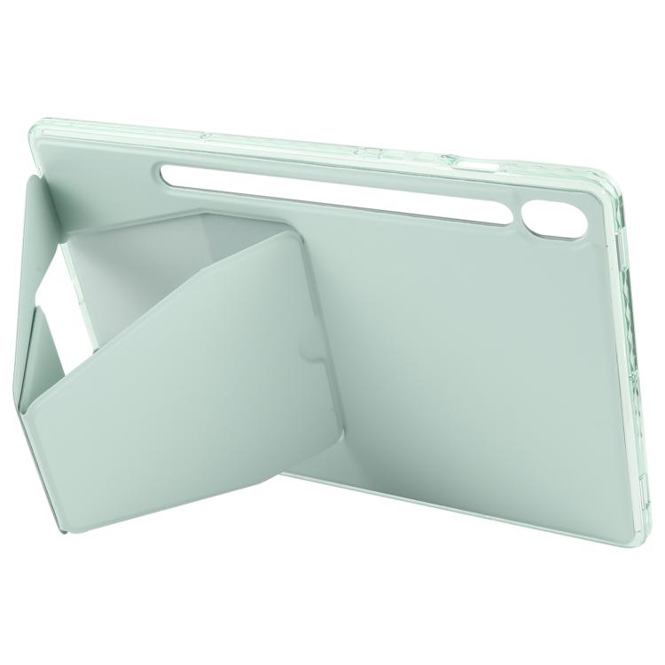 For Samsung Galaxy Tab S10 FE / S9 Folding Magnetic Holder Acrylic Leather Back Tablet Case