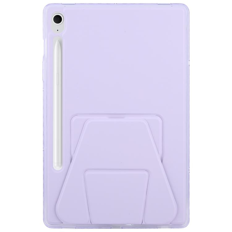 For Samsung Galaxy Tab S10 FE / S9 Folding Magnetic Holder Acrylic Leather Back Tablet Case