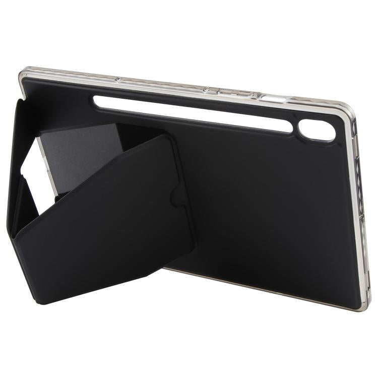 For Samsung Galaxy Tab S11 Folding Magnetic Holder Acrylic Leather Back Tablet Case