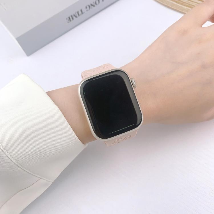 For Apple Watch 46mm / 49mm / 45mm / 44mm Buckle Concave Leopard Silicone Watch Band