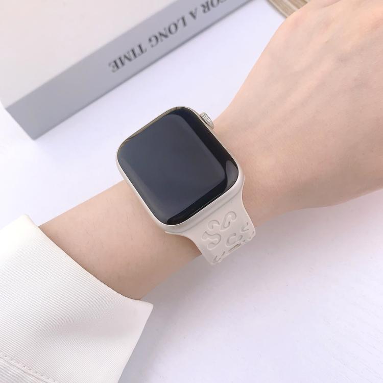 For Apple Watch 46mm / 49mm / 45mm / 44mm Buckle Concave Leopard Silicone Watch Band