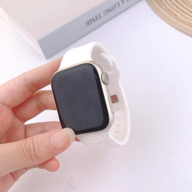 For Apple Watch 42mm / 41mm / 40mm / 38mm Buckle Concave Leopard Silicone Watch Band