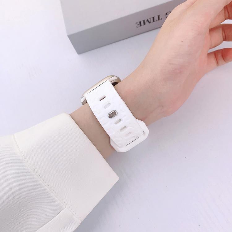 For Apple Watch 42mm / 41mm / 40mm / 38mm Buckle Concave Leopard Silicone Watch Band