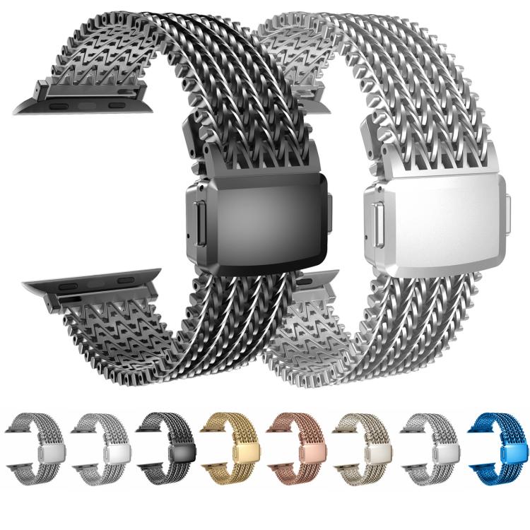 For Apple Watch 46mm / 49mm / 45mm / 44mm Mesh Magnetic Stainless Steel Watch Band