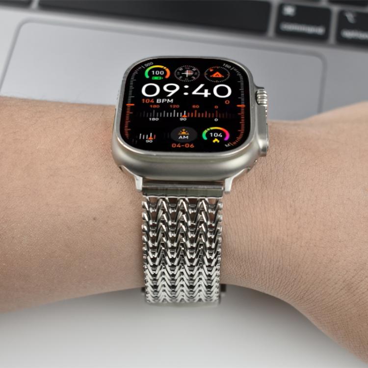 For Apple Watch 42mm / 41mm / 40mm / 38mm Mesh Magnetic Stainless Steel Watch Band