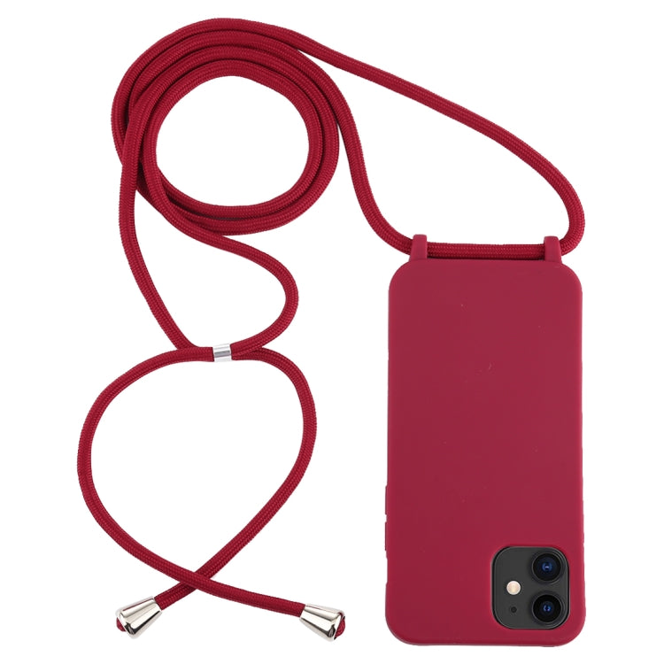 For iPhone 12 mini Candy Colors TPU Protective Case with Lanyard