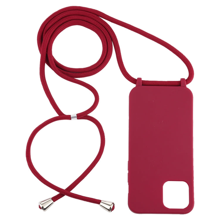 For iPhone 12 mini Candy Colors TPU Protective Case with Lanyard