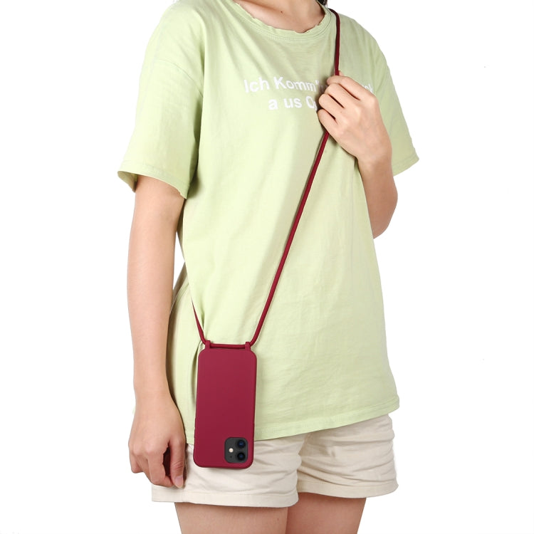 For iPhone 12 mini Candy Colors TPU Protective Case with Lanyard