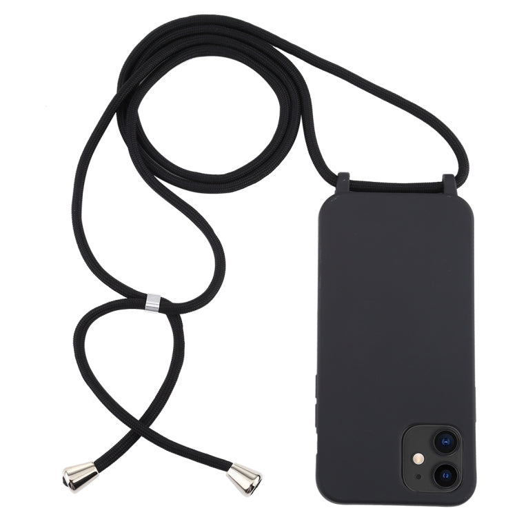 For iPhone 12 mini Candy Colors TPU Protective Case with Lanyard