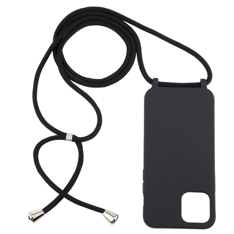For iPhone 12 mini Candy Colors TPU Protective Case with Lanyard