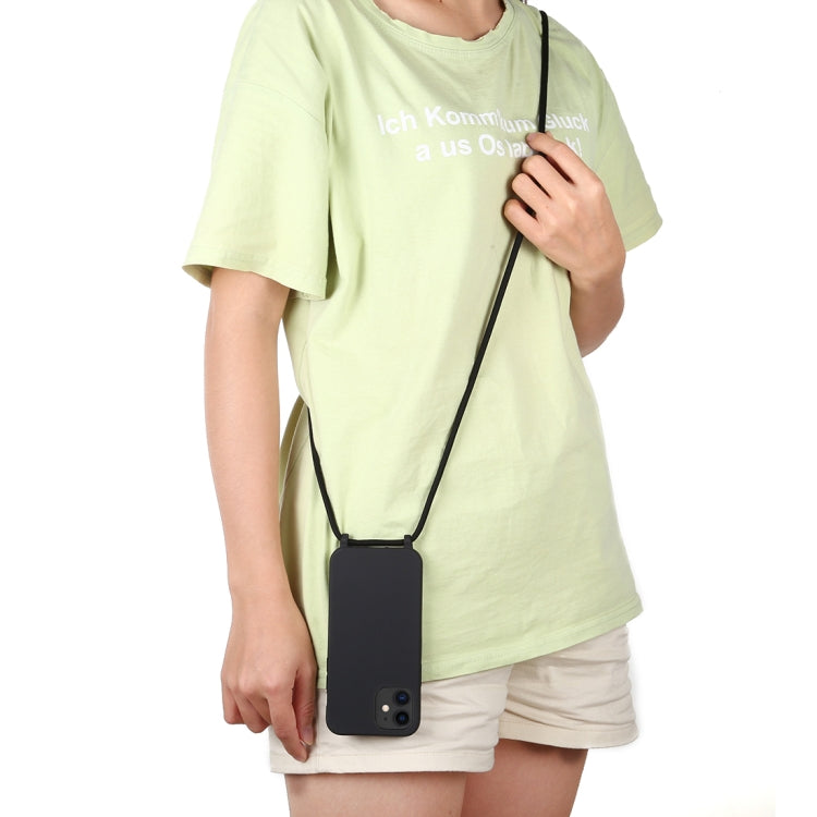 For iPhone 12 mini Candy Colors TPU Protective Case with Lanyard