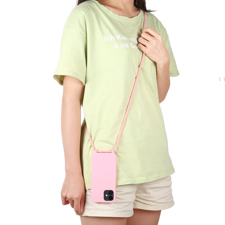For iPhone 12 mini Candy Colors TPU Protective Case with Lanyard