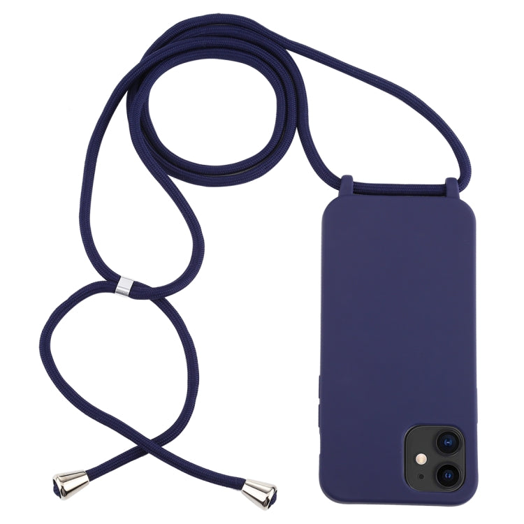 For iPhone 12 mini Candy Colors TPU Protective Case with Lanyard
