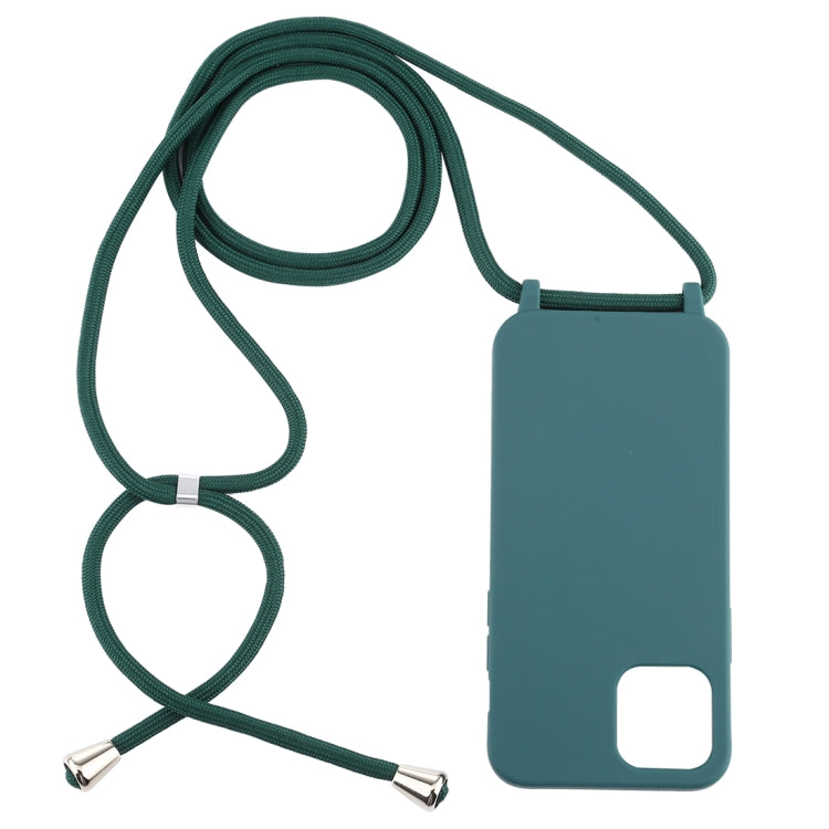 For iPhone 12 mini Candy Colors TPU Protective Case with Lanyard