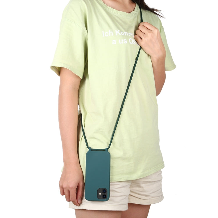 For iPhone 12 mini Candy Colors TPU Protective Case with Lanyard