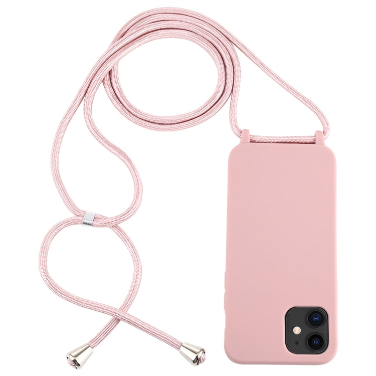 For iPhone 12 mini Candy Colors TPU Protective Case with Lanyard