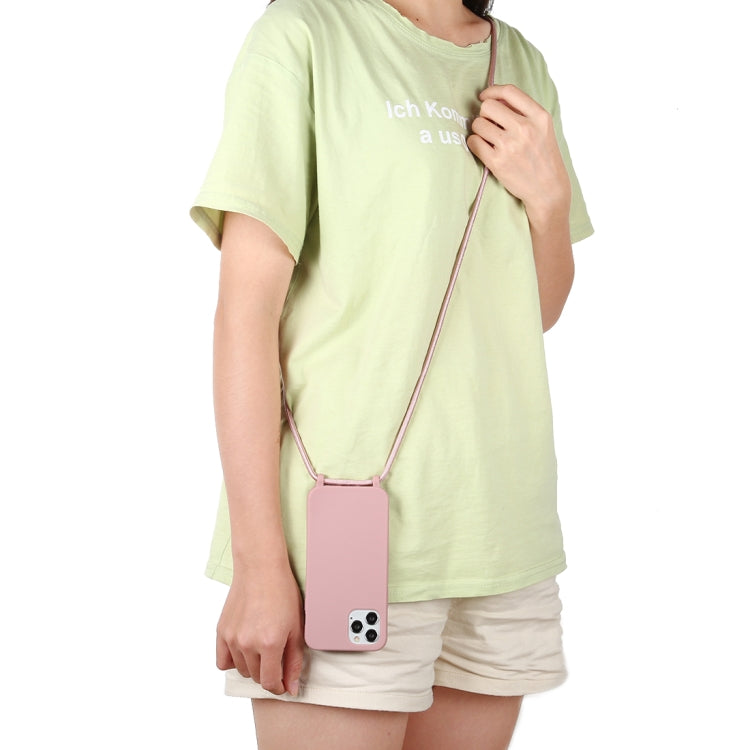 For iPhone 12 mini Candy Colors TPU Protective Case with Lanyard