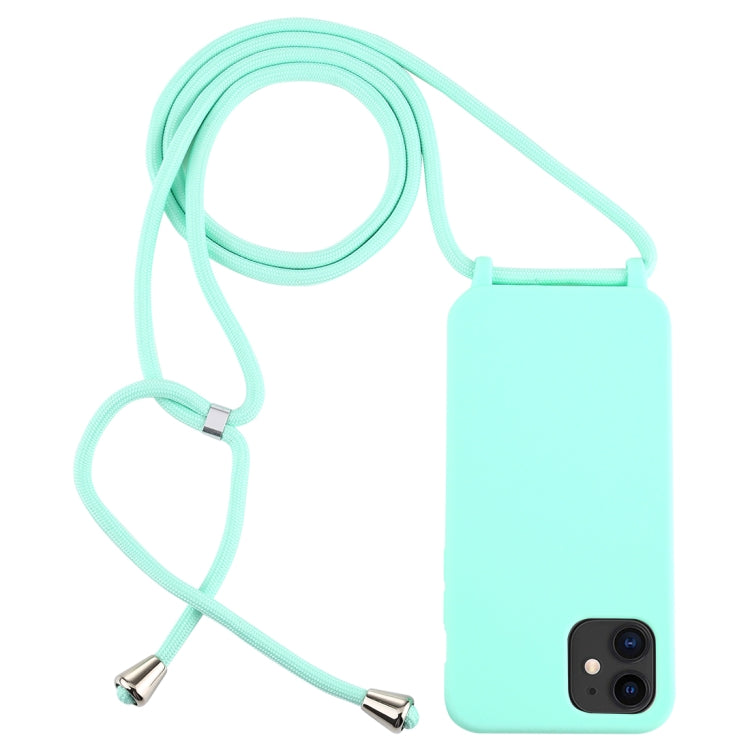 For iPhone 12 mini Candy Colors TPU Protective Case with Lanyard
