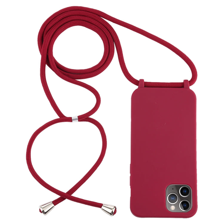 For iPhone 12 Pro Max Candy Colors TPU Protective Case with Lanyard