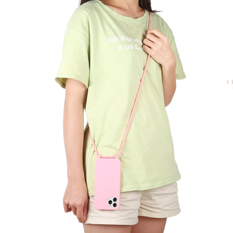 For iPhone 12 Pro Max Candy Colors TPU Protective Case with Lanyard