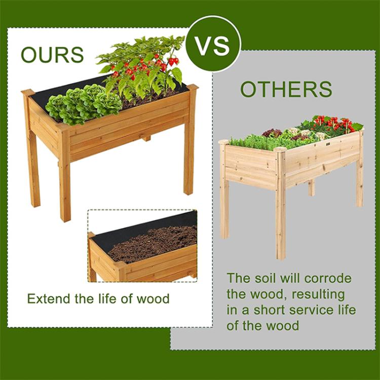Outdoor Raised Bed Planting Liners Plant Grommet Non Woven Fabric Liners, Size:1.6 x 2.1m