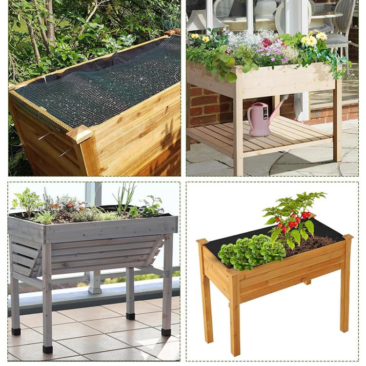 Outdoor Raised Bed Planting Liners Plant Grommet Non Woven Fabric Liners, Size:1.6 x 2.1m