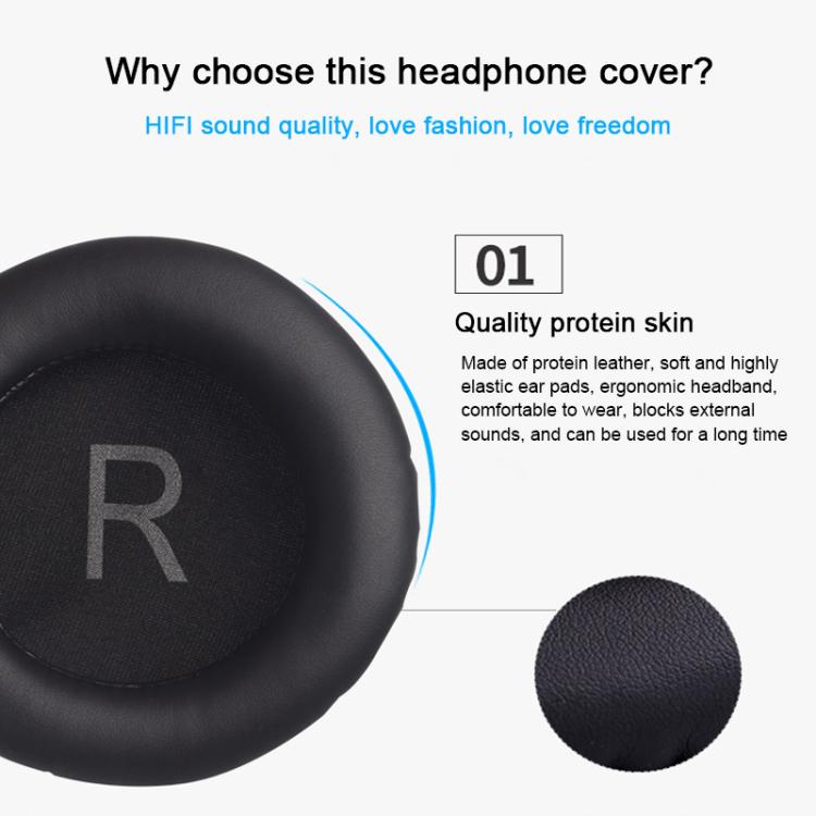 1 Pair Protein Leather Replacement Earpads For AKG K52 / K72 / K92 - Black